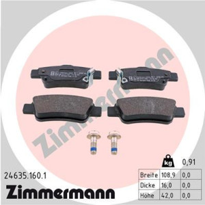 ZIMMERMANN 24635.160.1 Klocki hamulcowe Tył dla