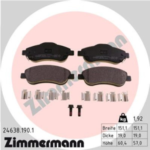 ZIMMERMANN 24638.190.1 Brzdové platničky Predné pre