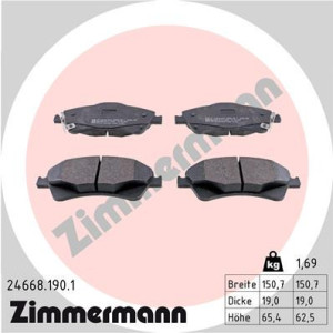 ZIMMERMANN 24668.190.1 Pastillas de freno Delantero para