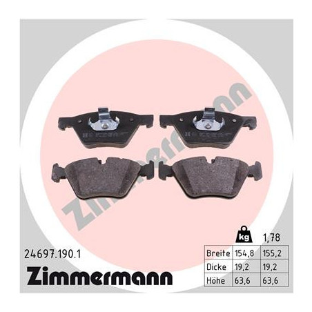 ZIMMERMANN 24697.190.1 Klocki hamulcowe
