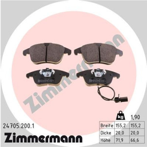 ZIMMERMANN 24705.200.1 Brzdové platničky Predné pre