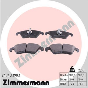 ZIMMERMANN 24743.190.1 Pastillas de freno Delantero para