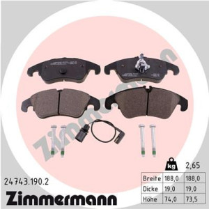ZIMMERMANN 24743.190.2 Brzdové platničky Predné pre
