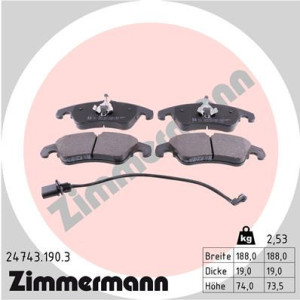 ZIMMERMANN 24743.190.3 Brzdové platničky Predné pre