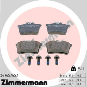 ZIMMERMANN 24765.165.1 Brzdové platničky Zadné pre