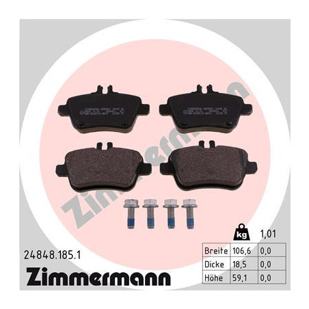 ZIMMERMANN 24848.185.1 Bremsbeläge Hinten für