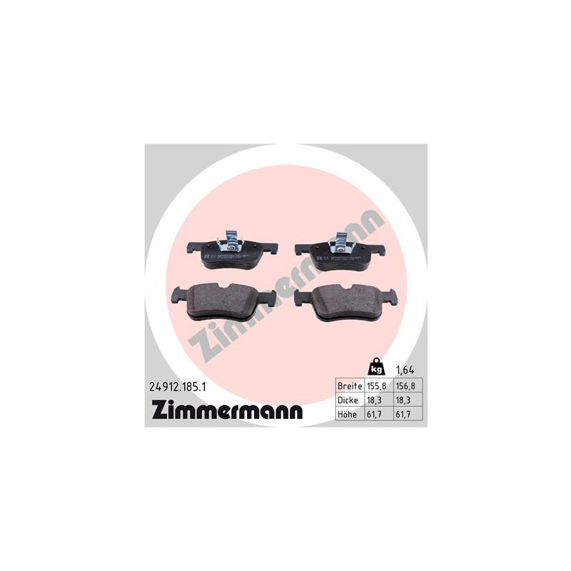 ZIMMERMANN 24912.185.1 Brake Pads Set