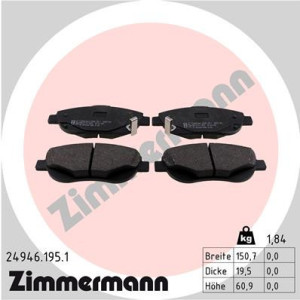 ZIMMERMANN 24946.195.1 Brzdové platničky