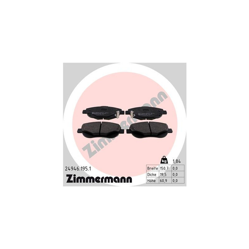 ZIMMERMANN 24946.195.1 Brzdové platničky
