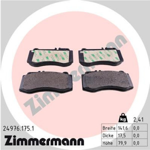 ZIMMERMANN 24976.175.1 Pastillas de freno Delantero para