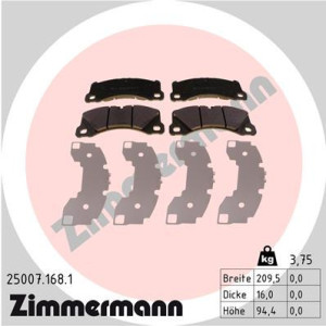 ZIMMERMANN 25007.168.1 Brzdové platničky Predné pre