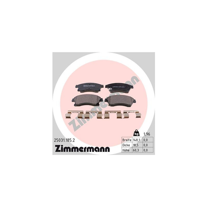 ZIMMERMANN 25031.185.2 Klocki hamulcowe