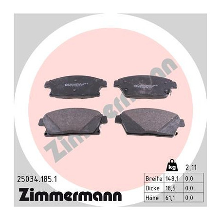 ZIMMERMANN 25034.185.1 Plaquettes de frein