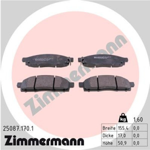 ZIMMERMANN 25087.170.1 Brake Pads Set Front for