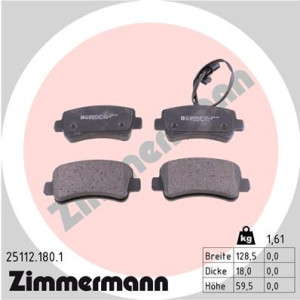 ZIMMERMANN 25112.180.1 Brzdové platničky Zadné pre