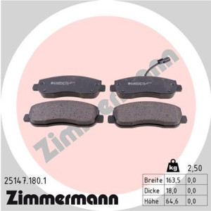 ZIMMERMANN 25147.180.1 Brzdové platničky Predné pre