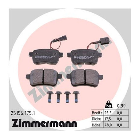ZIMMERMANN 25156.175.1 Klocki hamulcowe