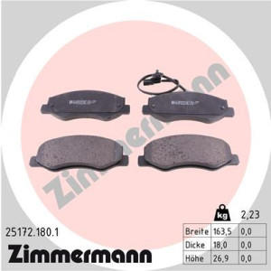 ZIMMERMANN 25172.180.1 Pastillas de freno Trasero para
