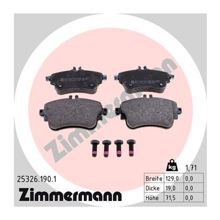 ZIMMERMANN 25326.190.1 Brake Pads Set Front for
