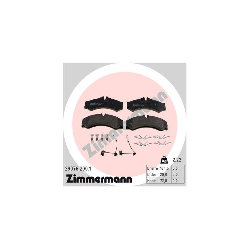 ZIMMERMANN 29076.200.1 Brzdové destičky Přední pro