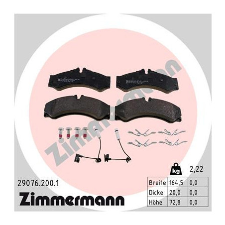 ZIMMERMANN 29076.200.1 Brzdové destičky Přední pro