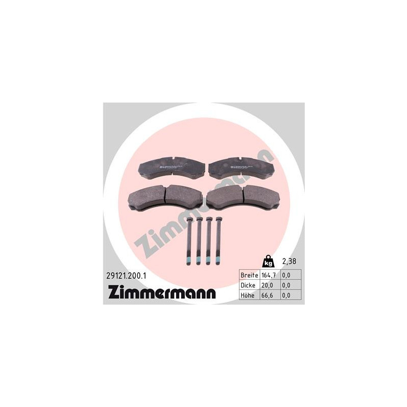 ZIMMERMANN 29121.200.1 Bremsbeläge Vorne für