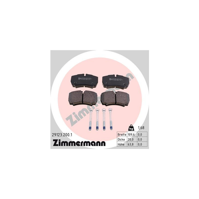 ZIMMERMANN 29123.200.1 Bremsbeläge Hinten für