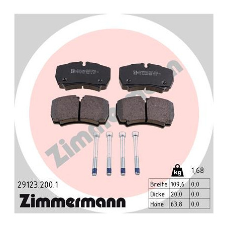 ZIMMERMANN 29123.200.1 Plaquettes de frein Arrière pour