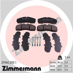 ZIMMERMANN 29160.200.1 Pastillas de freno Delantero para