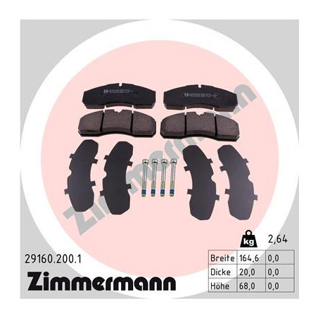 ZIMMERMANN 29160.200.1 Pastillas de freno Delantero para