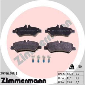 ZIMMERMANN 29190.195.1 Pastillas de freno Trasero para