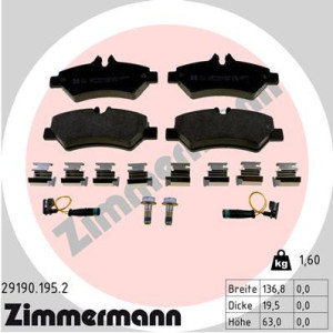 ZIMMERMANN 29190.195.2 Pastillas de freno Trasero para