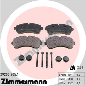 ZIMMERMANN 29200.205.1 Plaquettes de frein Avant pour
