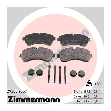 ZIMMERMANN 29200.205.1 Pastiglie freno Anteriore per