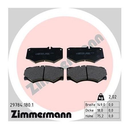 ZIMMERMANN 29784.180.1 Brzdové destičky Přední pro