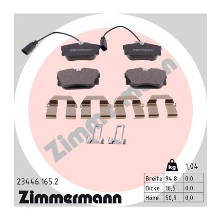 ZIMMERMANN 23446.165.2 Klocki hamulcowe