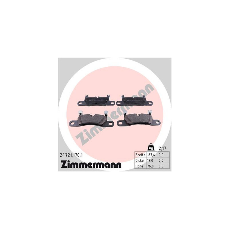 ZIMMERMANN 24721.170.1 Klocki hamulcowe Tył dla