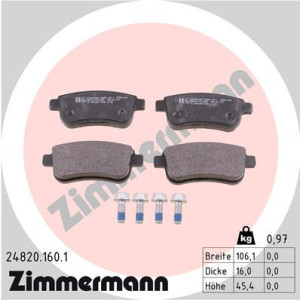 ZIMMERMANN 24820.160.1 Pastillas de freno Trasero para