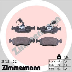 ZIMMERMANN 25429.180.2 Brzdové platničky Predné pre