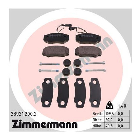 ZIMMERMANN 23921.200.2 Bremsbeläge Hinten für
