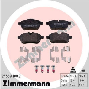 ZIMMERMANN 24559.180.2 Pastillas de freno Trasero para