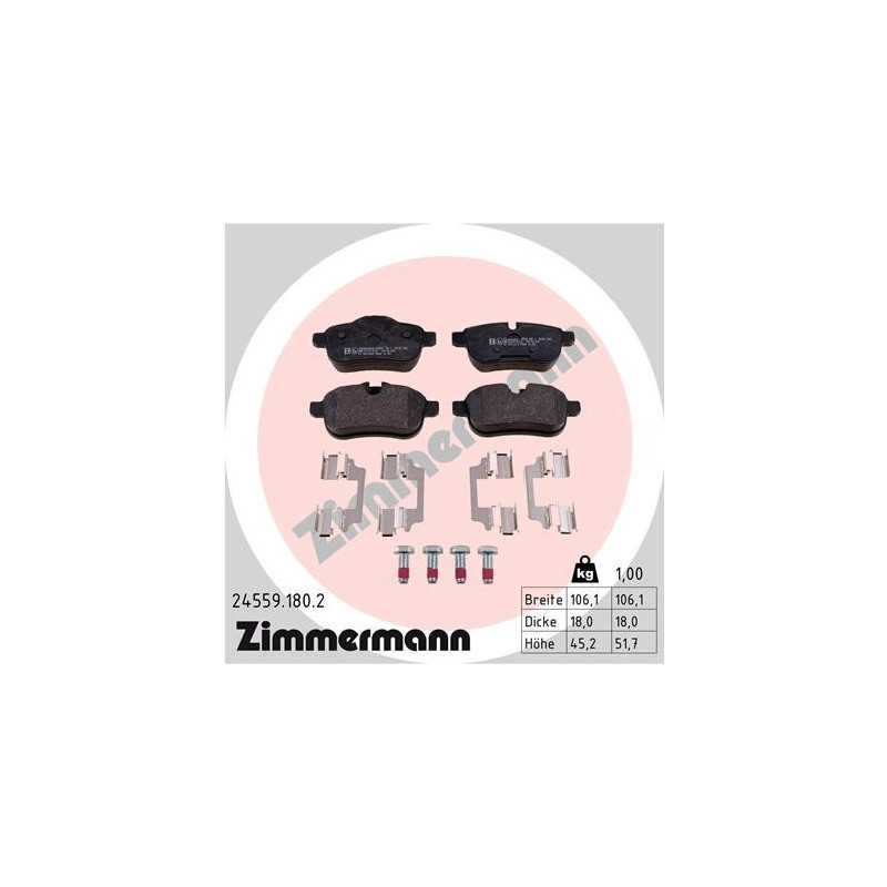 ZIMMERMANN 24559.180.2 Brake Pads Set Rear for