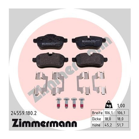 ZIMMERMANN 24559.180.2 Bremsbeläge Hinten für
