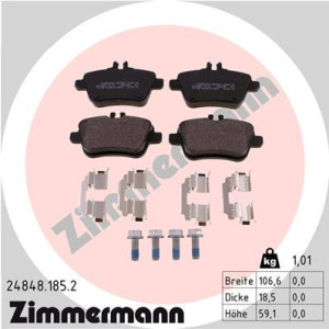 ZIMMERMANN 24848.185.2 Pastillas de freno Trasero para