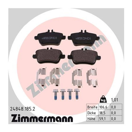 ZIMMERMANN 24848.185.2 Bremsbeläge Hinten für