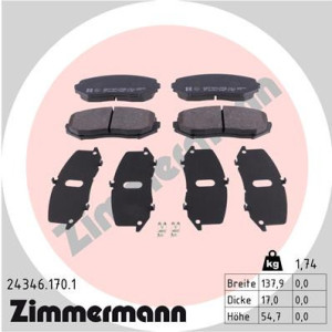 ZIMMERMANN 24346.170.1 Brake Pads Set Front for