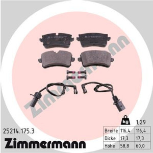 ZIMMERMANN 25214.175.3 Brzdové platničky Zadné pre