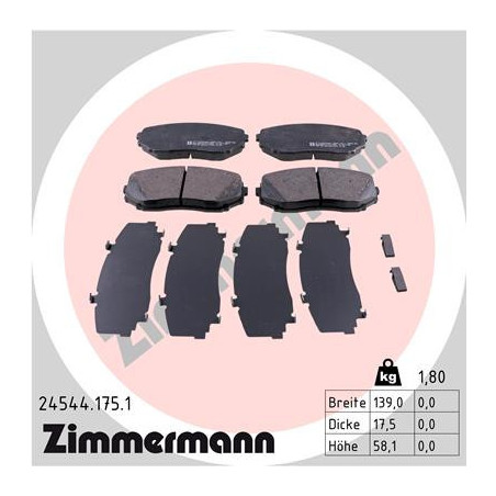 ZIMMERMANN 24544.175.1 Brzdové platničky Predné pre