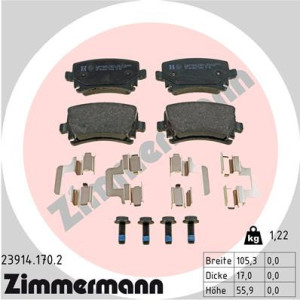 ZIMMERMANN 23914.170.2 Brzdové platničky Zadné pre