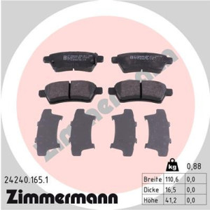 ZIMMERMANN 24240.165.1 Pastiglie freno Posteriore per
